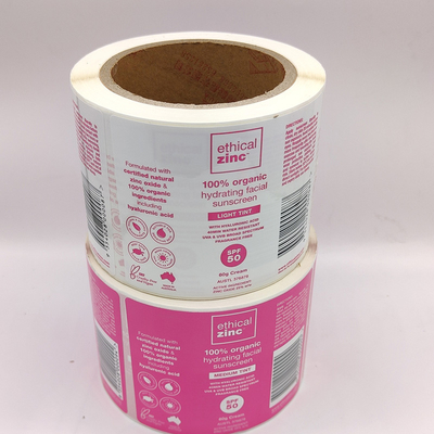 光沢のある薄板にされた防水化粧品はCMYKの構造を白いラベルと分類する