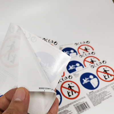 光沢のある警告表示のステッカー ポリ塩化ビニールCMYKの付着力の防水ペーパー ビニール