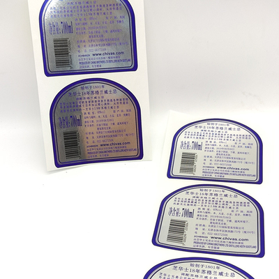 浮彫りになる付着力のワインのラベルのPantone CMYKの付着力のワイン・ボトルのラベル