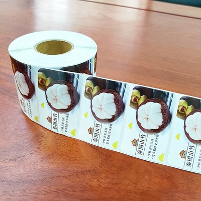 MOQ 1000pcs CMYKプリントで四角形に印刷された食品用粘着剤ラベル